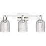 1_Bridal Veil 24"W 3 Light Polished Nickel Bath Light With Clear Shade