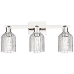 Bridal Veil 24"W 3 Light Polished Nickel Bath Light With Clear Shade
