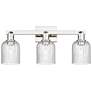 1_Bridal Veil 24"W 3 Light Polished Nickel Bath Light With Seedy Shade