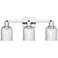 Bridal Veil 24"W 3 Light Polished Nickel Bath Light With Seedy Shade