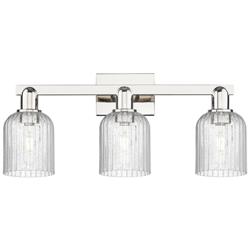 Bridal Veil 24"W 3 Light Polished Nickel Bath Light With Seedy Shade