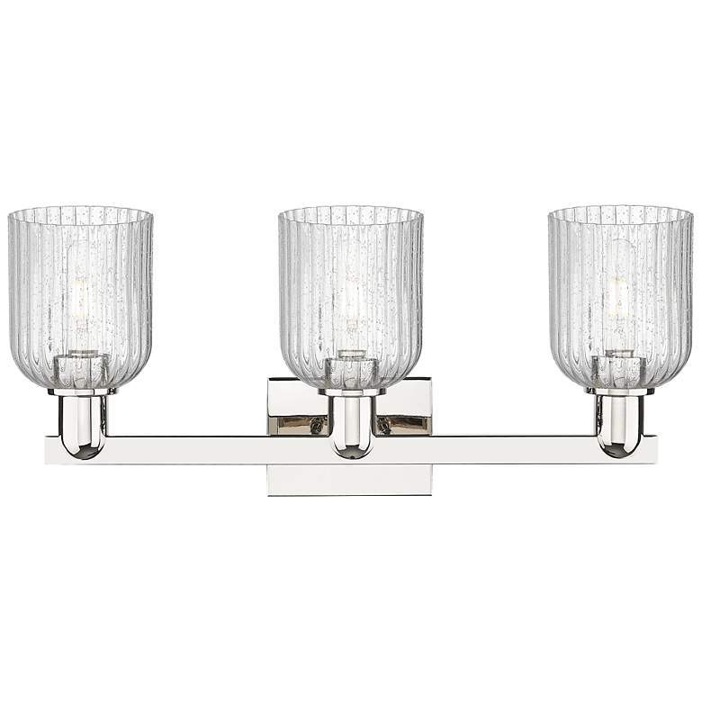 Image 2 Bridal Veil 24"W 3 Light Polished Nickel Bath Light With Seedy Shade more views