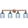 Bridal Veil 32"W Antique Copper 4-Light Vanity Bath Light