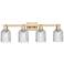 Bridal Veil 32"W 4 Light Champagne Bronze Bath Light With Clear Shade