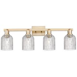 Bridal Veil 32"W 4 Light Champagne Bronze Bath Light With Clear Shade