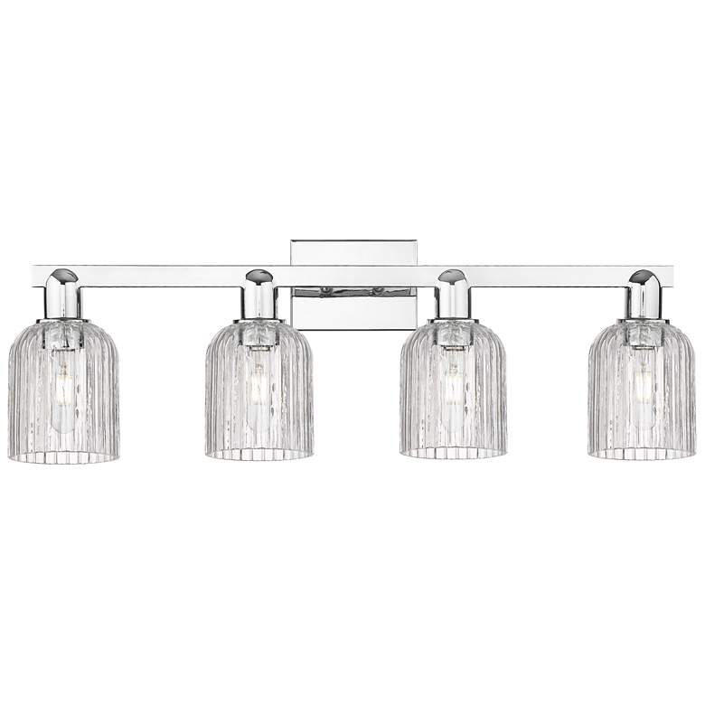 Image 1 Bridal Veil 32"W 4 Light Chrome Bath Vanity Light With Clear Shade