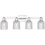 1_Bridal Veil 32"W 4 Light Chrome Bath Vanity Light With Clear Shade