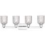 2_Bridal Veil 32"W 4 Light Chrome Bath Vanity Light With Clear Shade more views