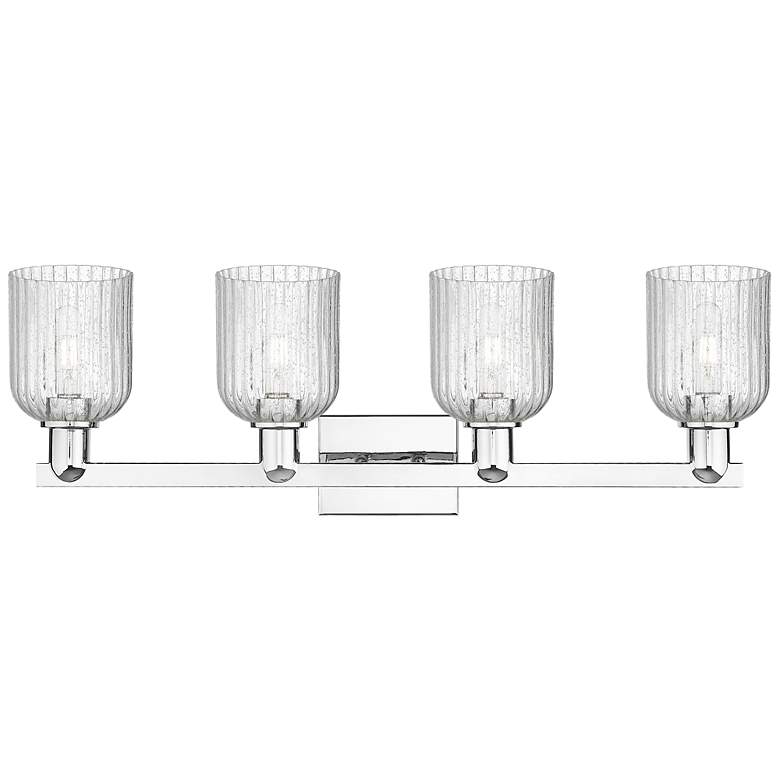 Image 2 Bridal Veil 32"W 4 Light Polished Chrome Bath Light With Seedy Shade more views