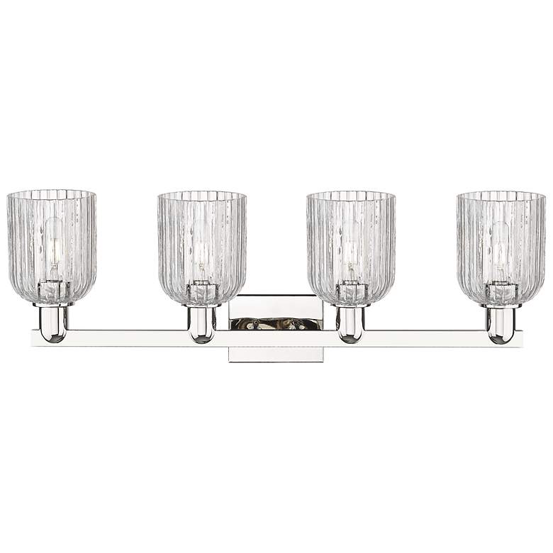 Image 2 Bridal Veil 32"W 4 Light Polished Nickel Bath Light With Clear Shade more views