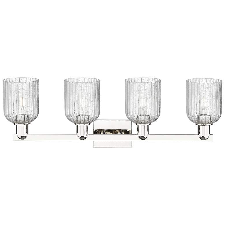 Image 2 Bridal Veil 32"W 4 Light Polished Nickel Bath Light With Seedy Shade more views