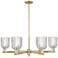 Bridal Veil 34.75"W 6-Lt Antique Brass Stem Chandelier w/ Clear Shade