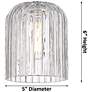 2_Bridal Veil 34.75"W 6-Lt Antique Brass Stem Chandelier w/ Clear Shade more views