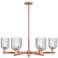 Bridal Veil 35"W 6 Light Copper Stem Chandelier With Clear Shade