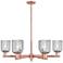 Bridal Veil 35"W 6 Light Copper Stem Chandelier With Light Smoke Shade