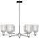 Bridal Veil 35"W 6 Light Polished Nickel Stem Chandelier w/ Clear Shade