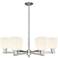Bridal Veil 35"W 6-Lt Satin Nickel Stem Chandelier w/ Gloss White Shade