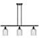 Bridal Veil 36"W 3-Light Oiled Bronze Stem Island Light w/ Clear Shade