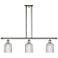 Bridal Veil 36"W 3-Light Polished Nickel Stem Island Light w/ Clear Sh