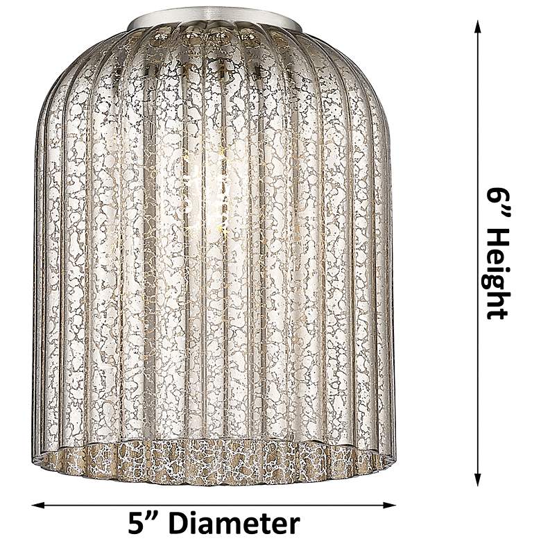 Image 2 Bridal Veil 47.75"W 4 Light Chrome Stem Island Light w/ Mercury Shade more views