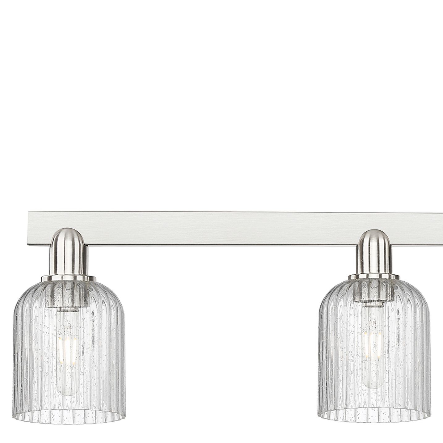 Image 2 Bridal Veil 47 3/4"W Nickel 4-Light Island Pendant w/ Seedy Shades more views