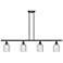 Bridal Veil 48"W 4-Light Oiled Bronze Stem Island Light w/ Clear Shade