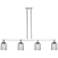 Bridal Veil 48"W 4 Light Chrome Stem Island Light w/ Light Smoke Shade
