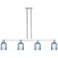 Bridal Veil 48"W 4 Light Chrome Stem Island Light With Blue Shade