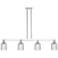 Bridal Veil 48"W 4 Light Chrome Stem Island Light With Clear Shade