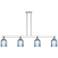 Bridal Veil 48"W 4 Light Nickel Stem Island Light w/ Blue Shade