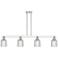 Bridal Veil 48"W 4 Light Nickel Stem Island Light w/ Clear Shade