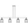 Bridal Veil 48"W 4 Light Nickel Stem Island Light w/ Light Smoke Shade