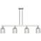 Bridal Veil 48"W 4 Light Satin Nickel Stem Island Light w/ Clear Shade