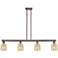 Bridal Veil 48"W 4-Lt Oil Rubbed Bronze Stem Island-Lt w/ Mercury Shade