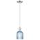 Bridal Veil 5"W Brushed Satin Nickel Cord Mini Pendant With Blue Shade