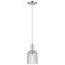 Bridal Veil 5"W Brushed Satin Nickel Cord Mini Pendant With Clear Shade