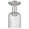 Bridal Veil 5"W Brushed Satin Nickel Semi-Flush Mount With Seedy Shade