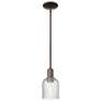 Bridal Veil 5"W Oil Rubbed Bronze Stem Mini Pendant With Seedy Shade