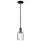 Bridal Veil 5"W Oil Rubbed Bronze Stem Mini Pendant With Seedy Shade