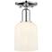 Bridal Veil 5"W Polished Chrome Semi-Flush Mount With Gloss White Shade