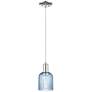 Bridal Veil 5"W Polished Nickel Cord Hung Mini Pendant With Blue Shade