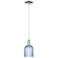Bridal Veil 5"W Polished Nickel Cord Hung Mini Pendant With Blue Shade