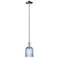 Bridal Veil 5"W Polished Nickel Stem Hung Mini Pendant With Blue Shade