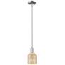 1_Bridal Veil 5"W Polished Nickel Stem Mini Pendant With Mercury Shade