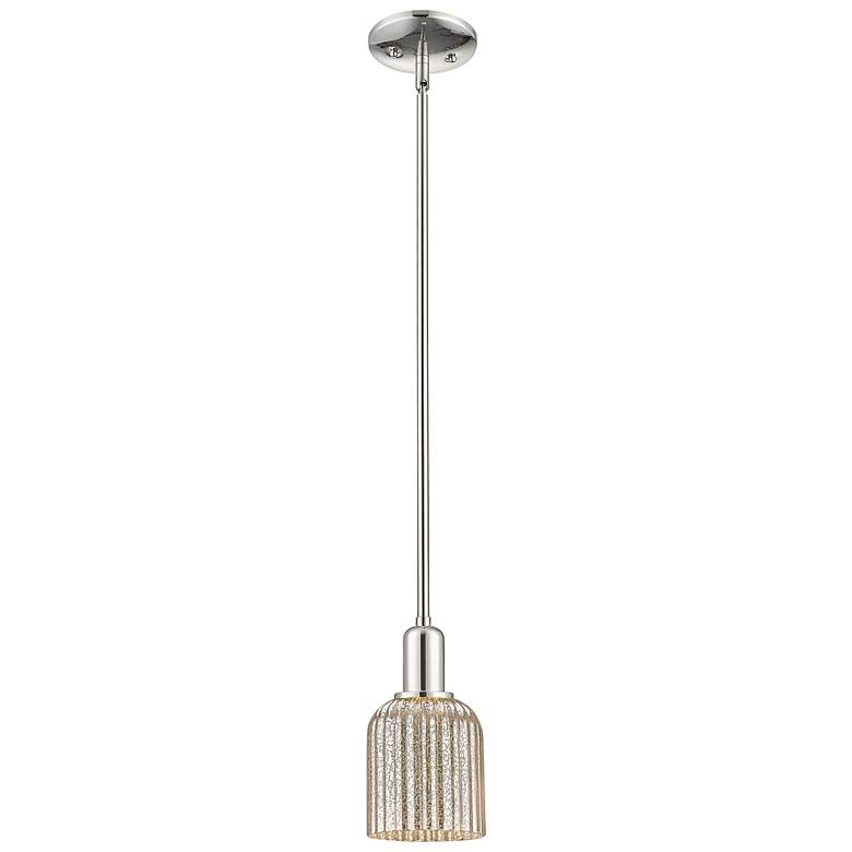 Image 2 Bridal Veil 5"W Polished Nickel Stem Mini Pendant With Mercury Shade more views