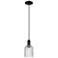 Bridal Veil 5" Wide Matte Black Cord Hung Mini Pendant With Clear Shade