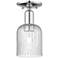 Bridal Veil 5" Wide Polished Chrome Semi-Flush Mount With Seedy Shade