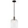Bridal Veil 8"W Oil Rubbed Bronze Stem Mini Pendant With Clear Shade