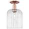 Bridal Veil 8" Wide Antique Copper Semi-Flush Mount With Clear Shade