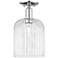 Bridal Veil 8" Wide Polished Chrome Semi-Flush Mount With Clear Shade
